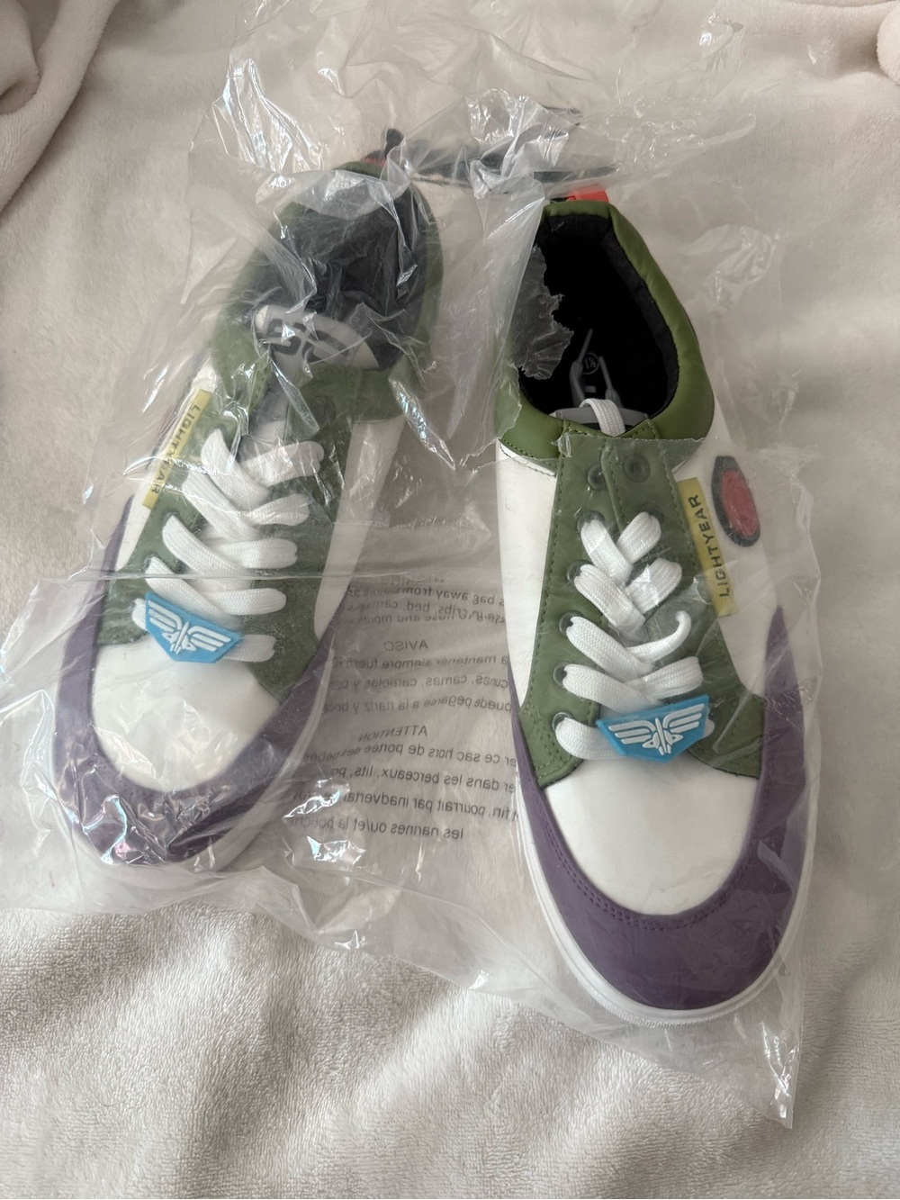 Low-Top Casual Sneakers in Green, Purple & White Disney Buzz Lightyear